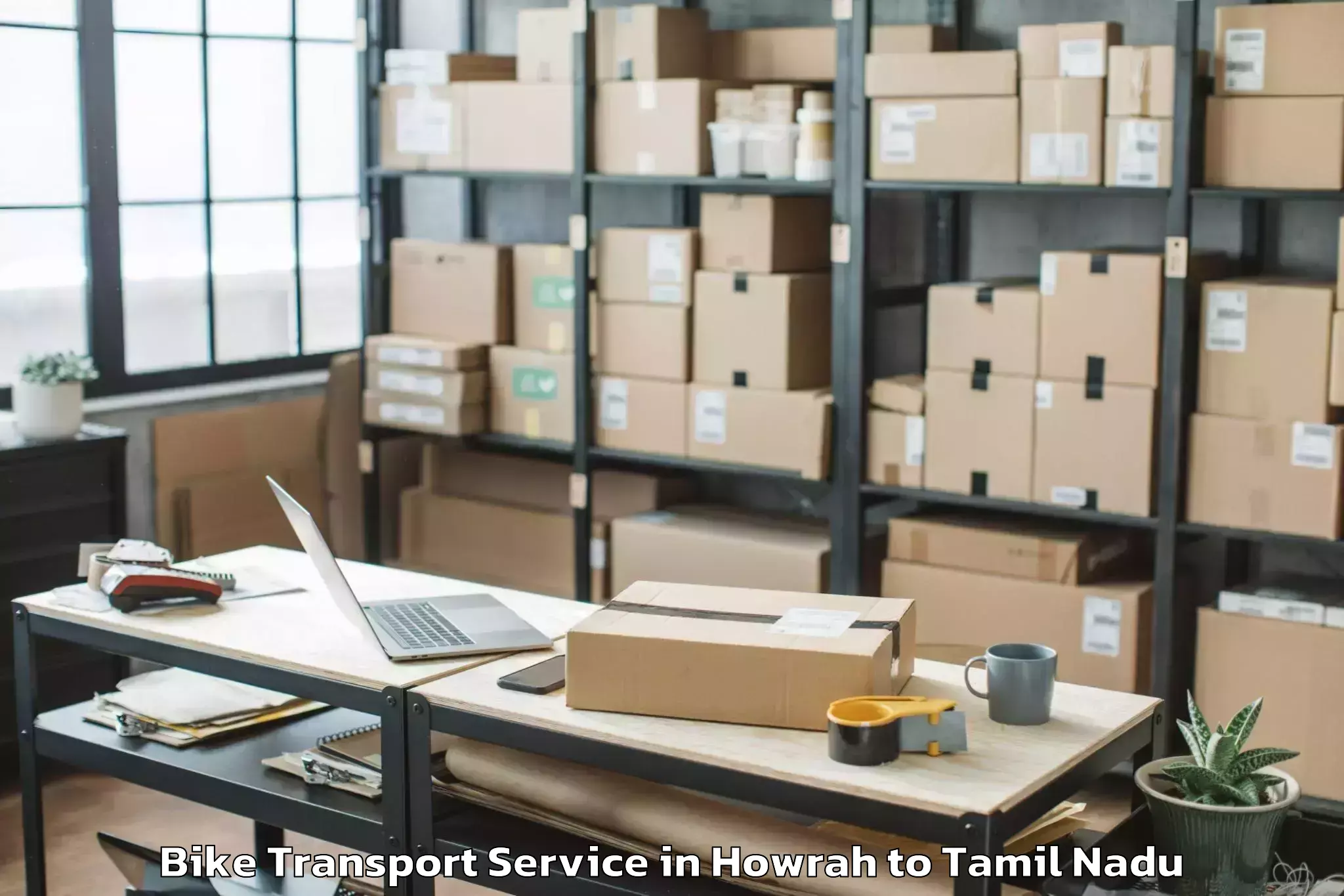 Hassle-Free Howrah to Tuticorin Airport Tcr Bike Transport